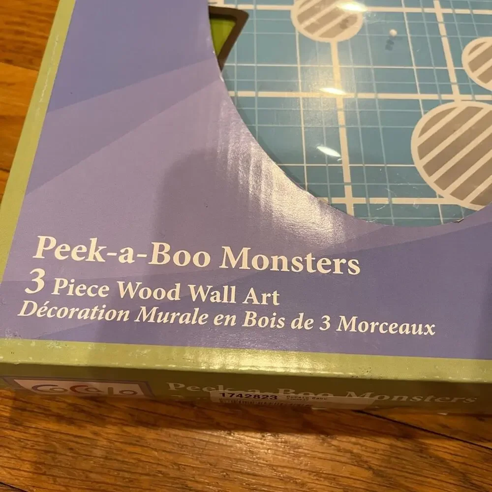 CoCaLo baby Peek-a-Boo Monsters 3 piece Wood Wall Art